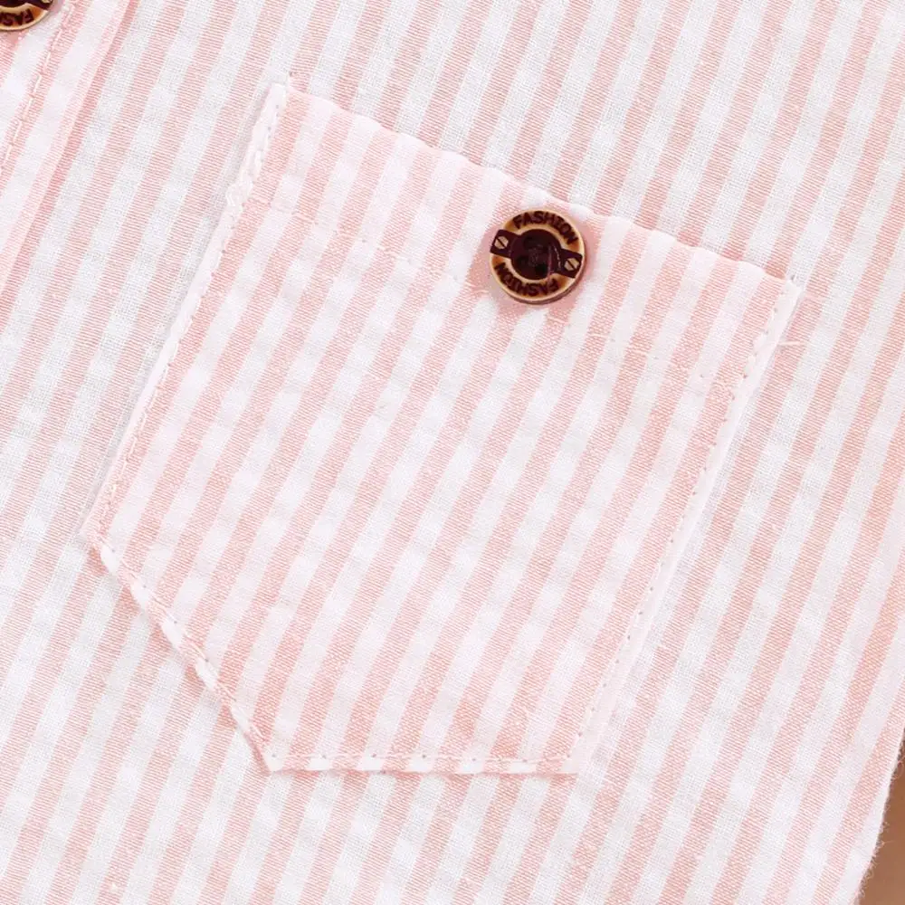 PatPat/Новое поступление 2002 года Сезон лето Удобная рубашка в полоску с принтом и