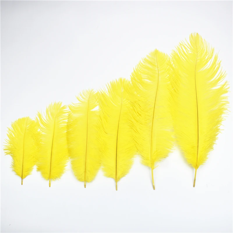 

Yellow Ostrich Feather Decoration 15-70cm/6-28" Ostrich Feathers for Crafts Decor Plumas Carnaval Craft Wedding Accessories TOP