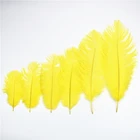 Желтое страусиное перьевое украшение 15-70 см6-28 