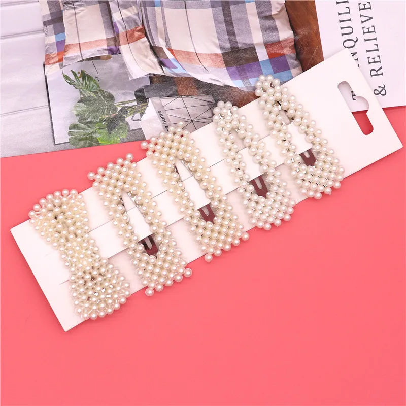 5 шт./компл. в Корейском стиле модное серебряное кольцо с жемчугом зажим для волос