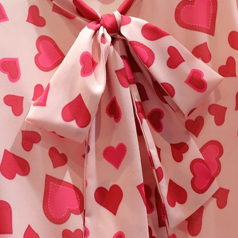 Женская шифоновая блузка с длинным рукавом винтажная Милая рубашка