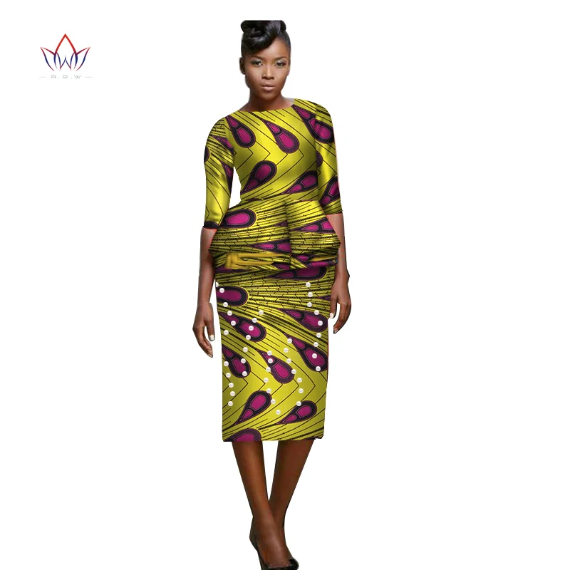 African Style Clothing For Women Plus Size Skirt Set Femme Bazin Riche Cotton Set African Clothes For Women Plus Size WY3684