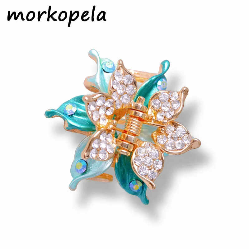Винтажный эмалированный цветок Morkopele заколка-краб для волос аксессуары женщин