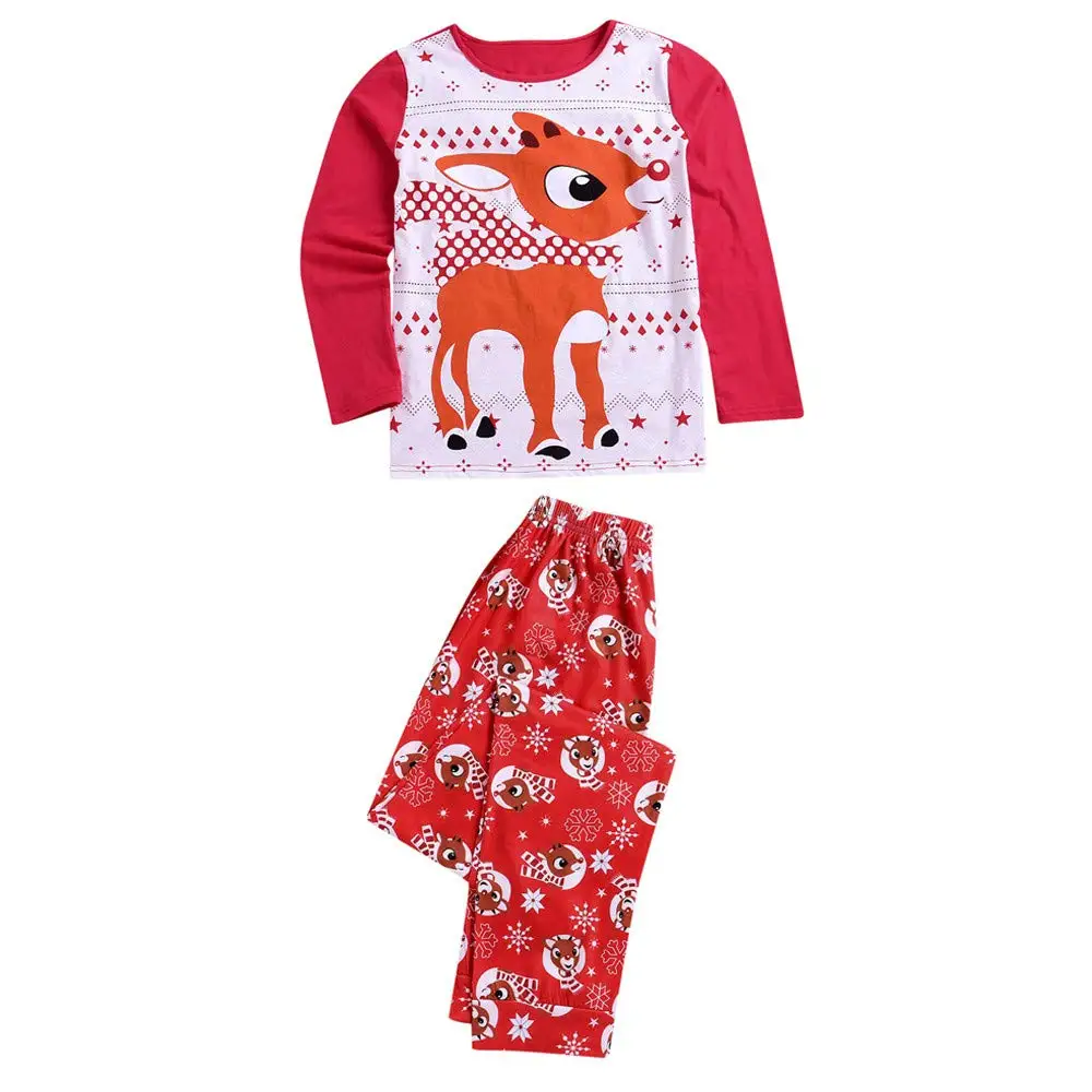 

New Year Christmas Family Clothes Set New Year's Costumes Pajamas Set Cotton Nightwear Sleepwear Red Pyjamas Christmas Clothes