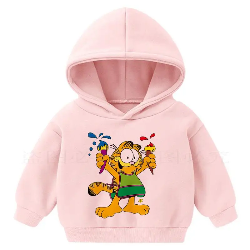 

New Spring Autumn Baby Boy Girl Clothes Cotton Hooded Sweatshirt Children 'S Garfield Casual Sportswear Infant Leisure Clothing