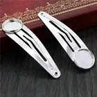 12 мм 10 шт высокое качество яркий посеребренный медный материал заколки для волос основа установка кабошон камея J6-17