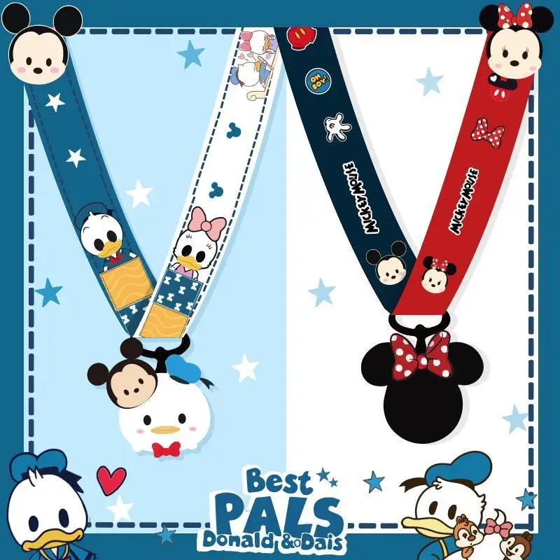 

Disney Mickey phone lanyard Ribbon Band phone charm Keychain For Women Bag Car Keyring Charms Ribbons For Phone Case Wallet