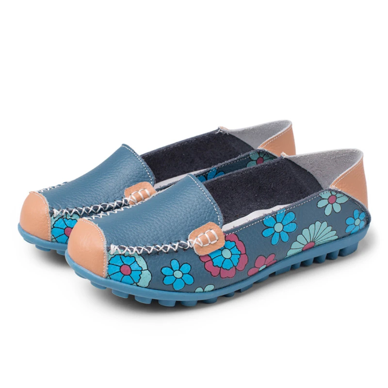 Новинка женские тонкие туфли из кожи с принтом удобная мягкая женская обувь на