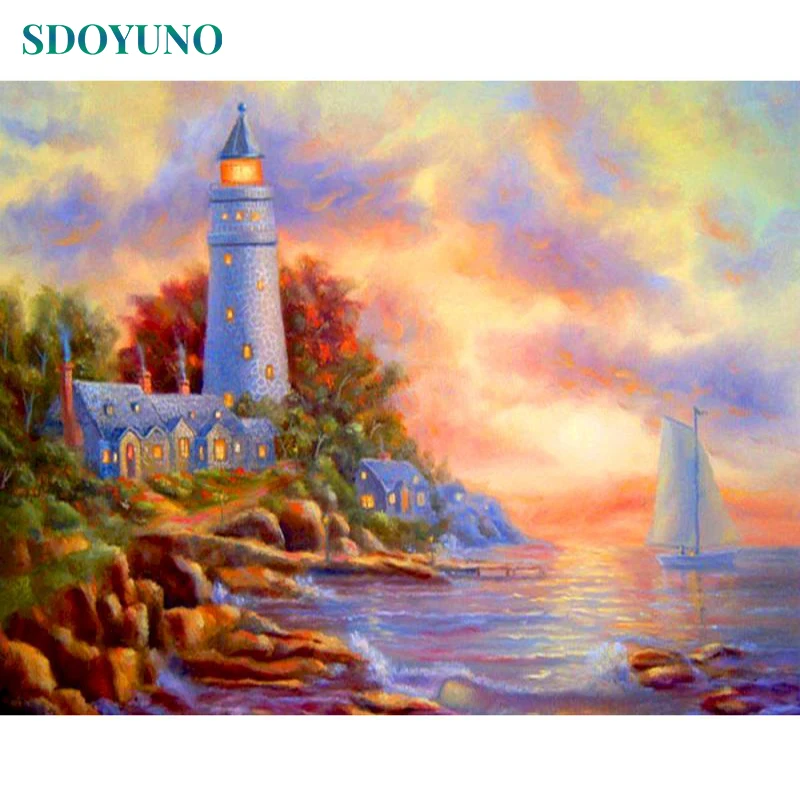 

Набор для рисования по номерам на холсте морской пейзаж, 60 х75 см