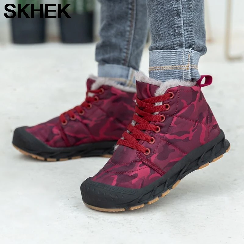 Зимние ботинки SKHEK для мальчиков детские зимние детская обувь кроссовки теплая