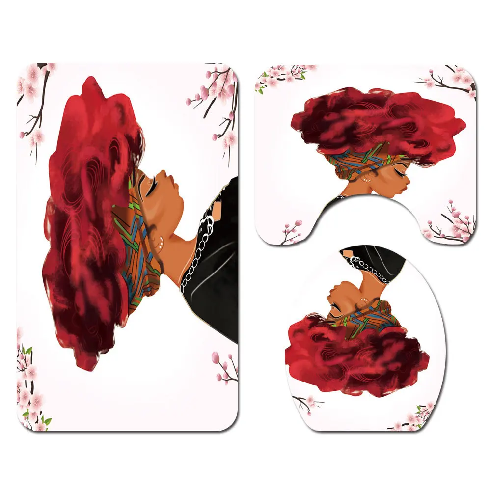 Африканская американская красивая девушка прочная занавеска для душа ванной s