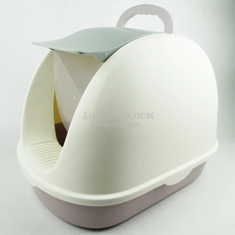 

Protable Creative Cat Litter Basin Fully Enclosed Cat Toilet Extra Large Anti Splashing Deodorant Cat Litter Box with flip Cover