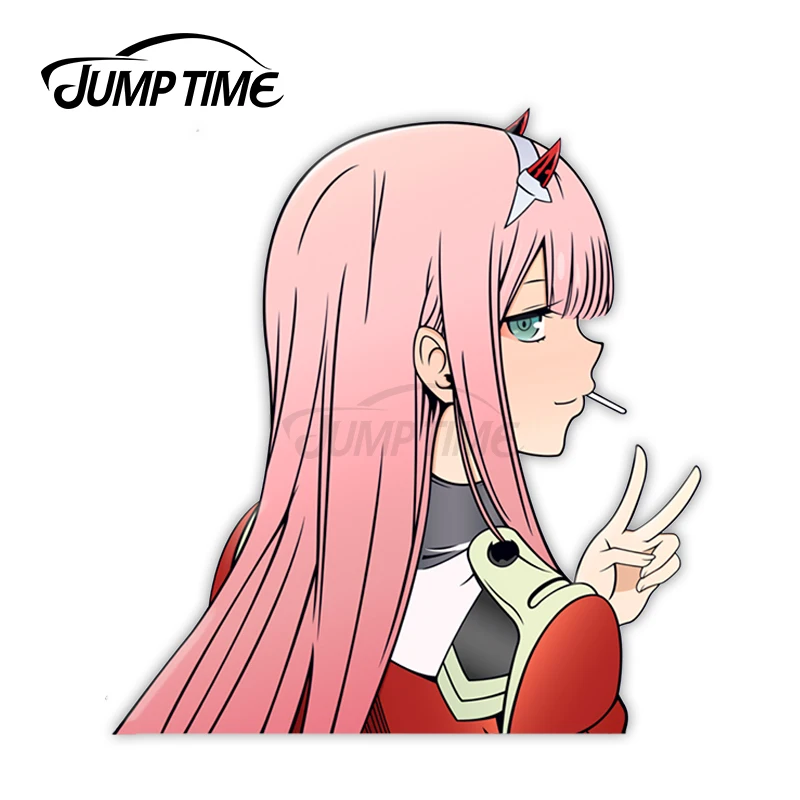 

Автомобильная Водонепроницаемая наклейка JumpTime, аниме «Zero Two Peeker», 13x7,6 см