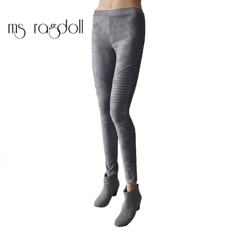 ms ragdoll Fashion 2019 Winter Women's Leggings Faux Suede Elastic Waist Leggins Trousers Cozy Warm Slim Female Fitness Legging | Женская