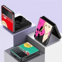 japan anime tokyo revengers folding phone case for samsung galaxy z flip 6 7 hard pc back cover coque z flip3 5g funda housing