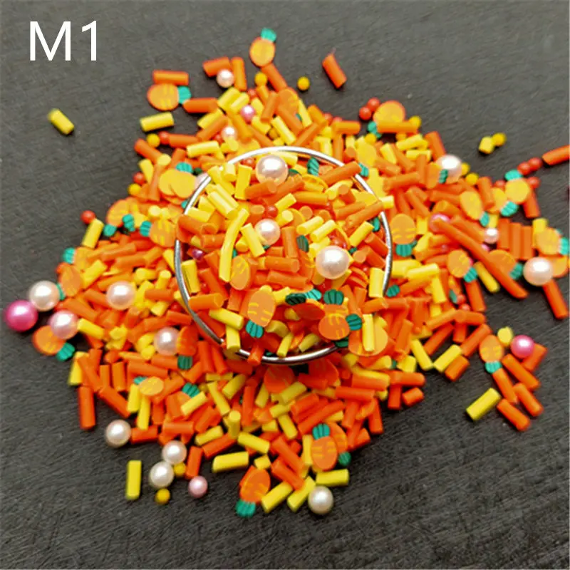 Разноцветный наполнитель для бусин из полимерной глины в виде фруктов 100 г/лот