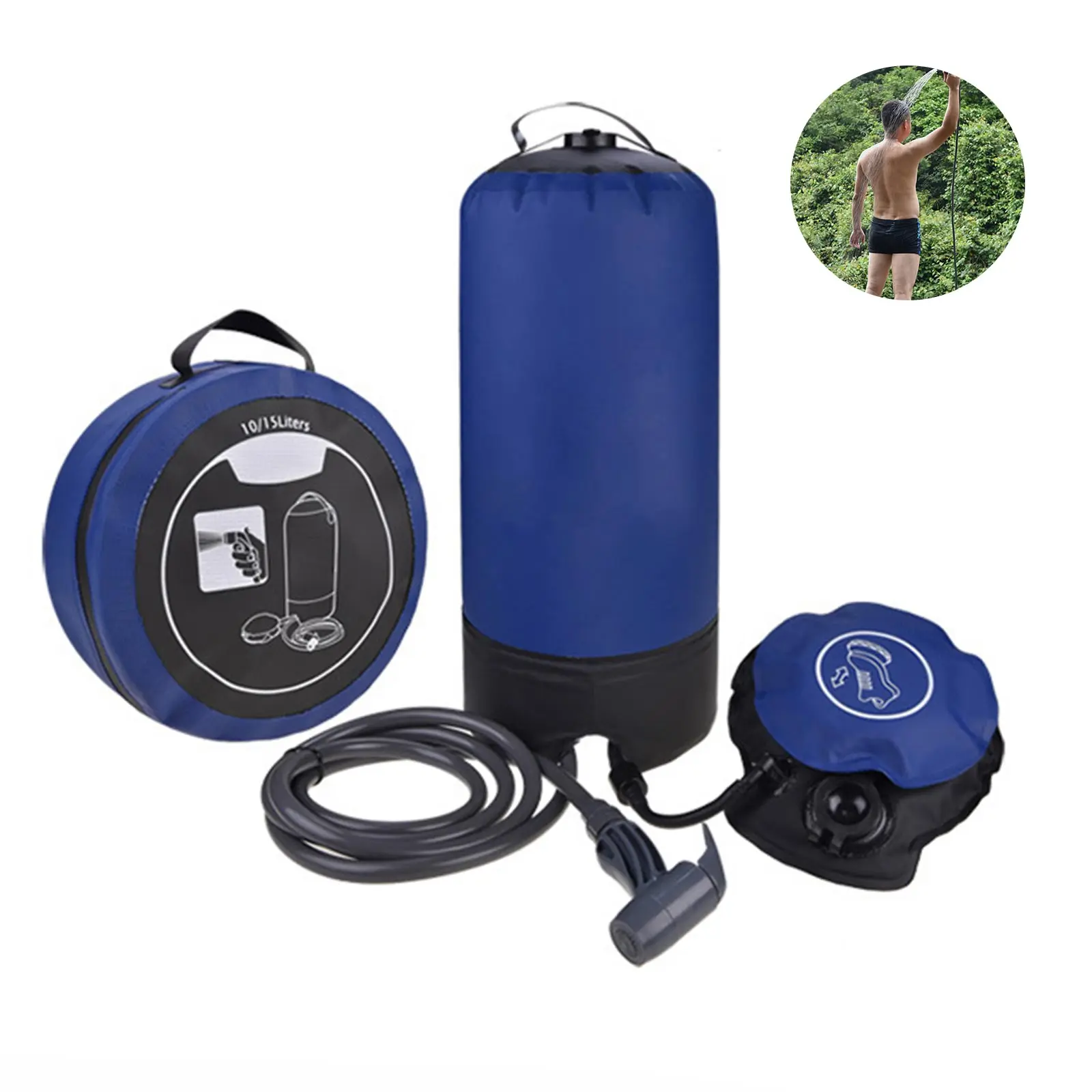 

Camping Shower Bag 11L Waterproof PVC Camp Shower Portable Shower Bag for Camping Boating Kayaking Rafting Fishing Beach