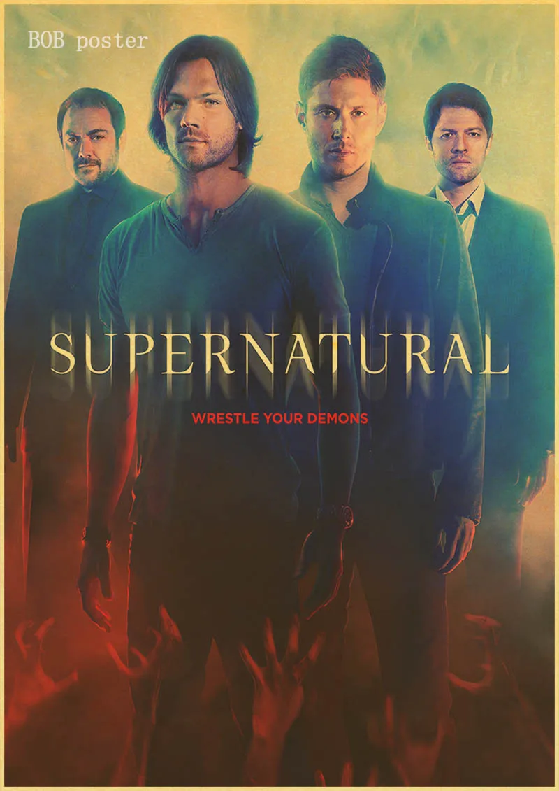 

supernatural poster retro kraft wallpaper Vintage Style Poster Wall Bar House Art Decoration Painting core