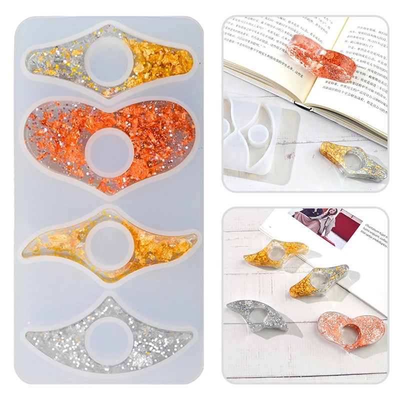 

1 Pc Silicone Handmade Thumb Bookmark Mould Ring Book Page Holder Mould Resin Casting Mold Literary DIY Home Decorations