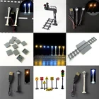 Городской уличный фонарь, светодиодные лампы, автомобильный пересечение сигнала, самодельные креативные строительные блоки, аксессуары, городской поезд, светофор для детей