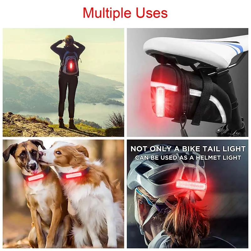 Велосипедный задний фонарь WasaFire светодиодный перезаряжаемый 14 режимов 22 *