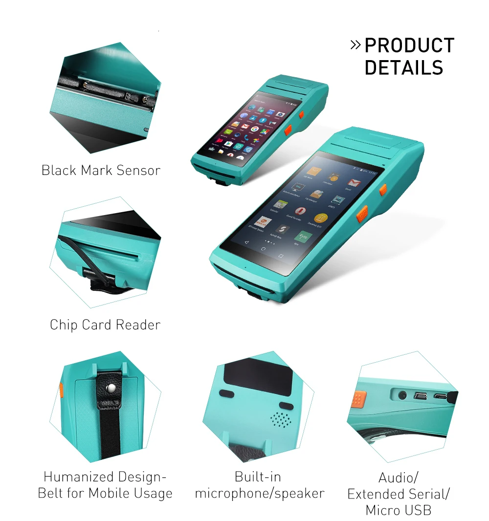 IssyzonePOS Термопринтер для получения этикеток 58 мм ручной КПК NFC PSAM Bluetooth Wi-Fi POS принтер 2D штрих-код терминал данных