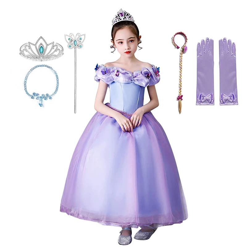 VOGUEON/нарядный костюм Золушки для девочек Детские праздничные платья принцессы