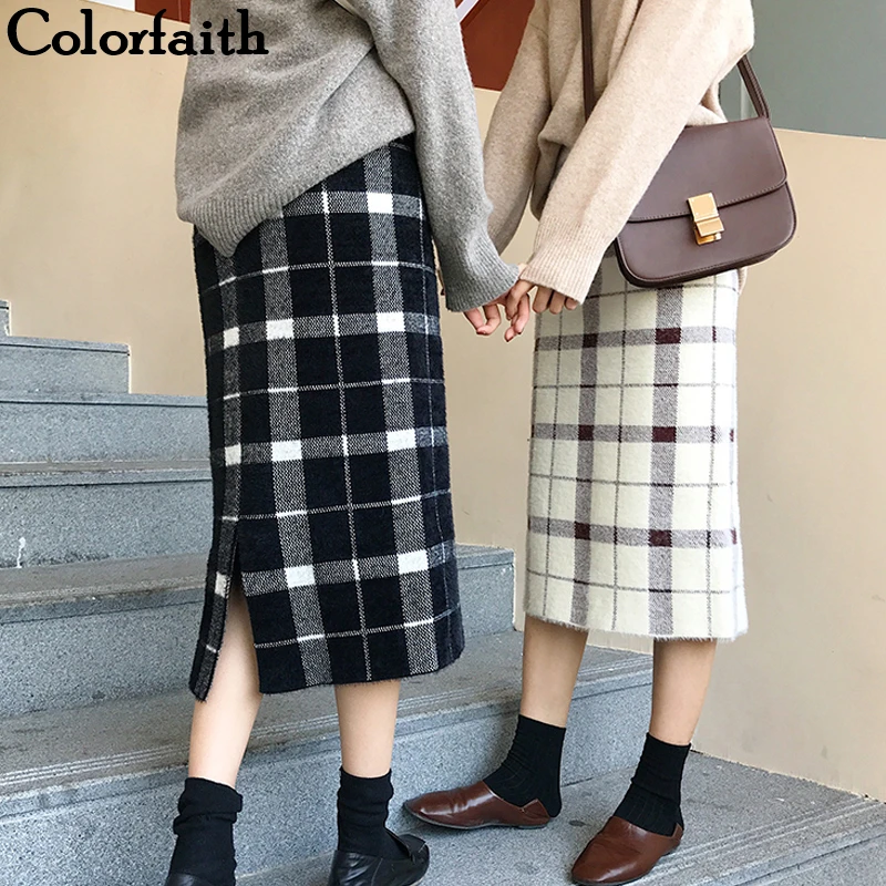 Colorfaith Новинка 2019 осень зима женские вязаные клетчатые в английском стиле