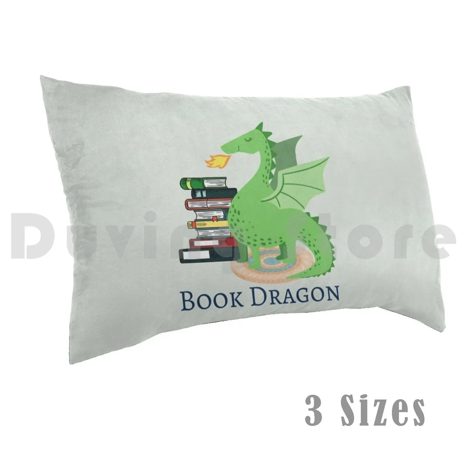 Dragon , Not Worm Pillow Case 20x30 inch Smug Books Bookish Dragon Hoard Hoarder Read Reader Reading