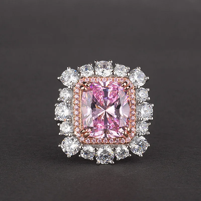 Кольцо из серебра 925 пробы с розовым сапфиром 6 карат|Кольца| |