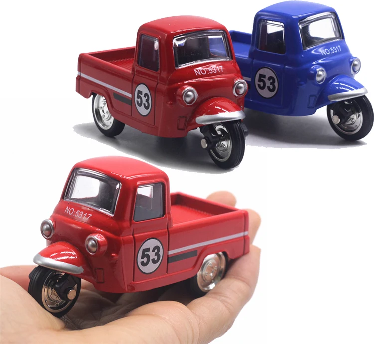 Ретро модель трехколесный мотоцикл игрушка Мини Сплав пластиковый литый