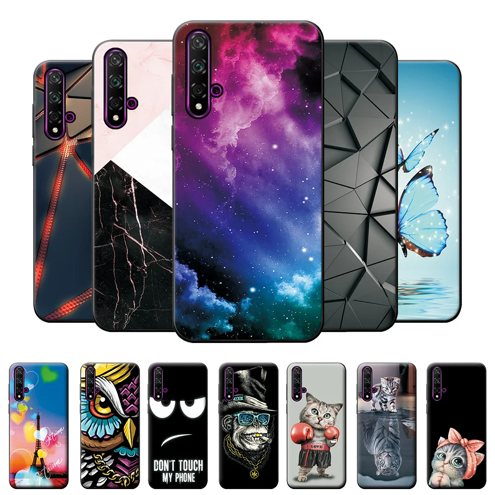 

Чехол 6,26 дюйма для Huawei Honor 20, силиконовый мягкий ТПУ чехол для телефона Huawei Honor 20, задняя крышка с волком, защитный чехол, бампер, Coque