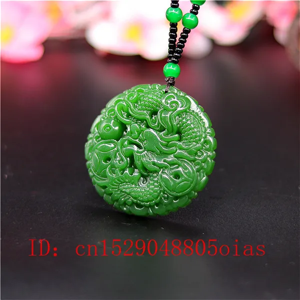 Натуральный зеленый китайский нефритовый Феникс кулон бусы ожерелье модное