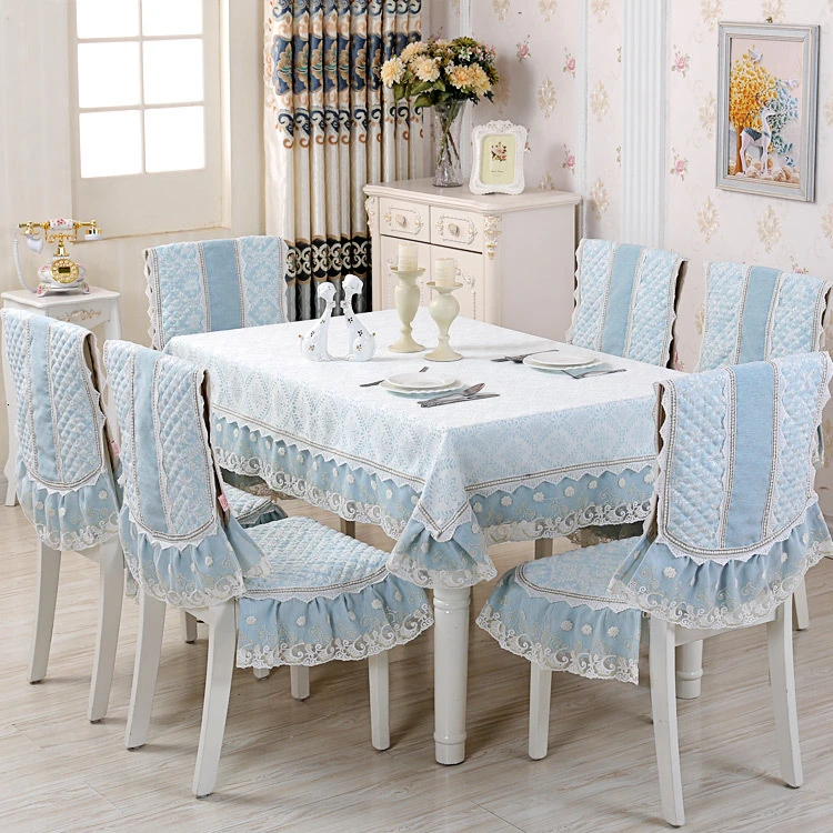 Пасторальный цветочный кружевной стол атласный чехол для стула набор подушек