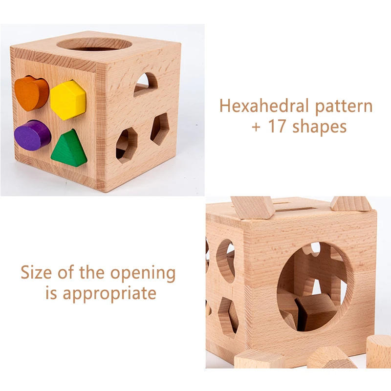 

Montessori Early Childhood Education In Kindergarten Geometric Shape Pairing Cognitive Building Blocks Children's Wooden Toys