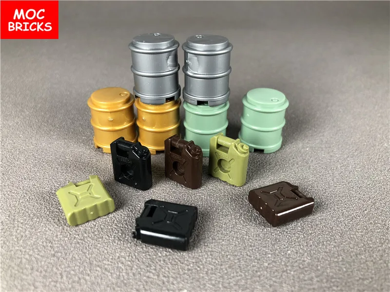 Конструктор MOC 20 шт./лот бутылки с маслом/бочки оружие солдата строительные блоки