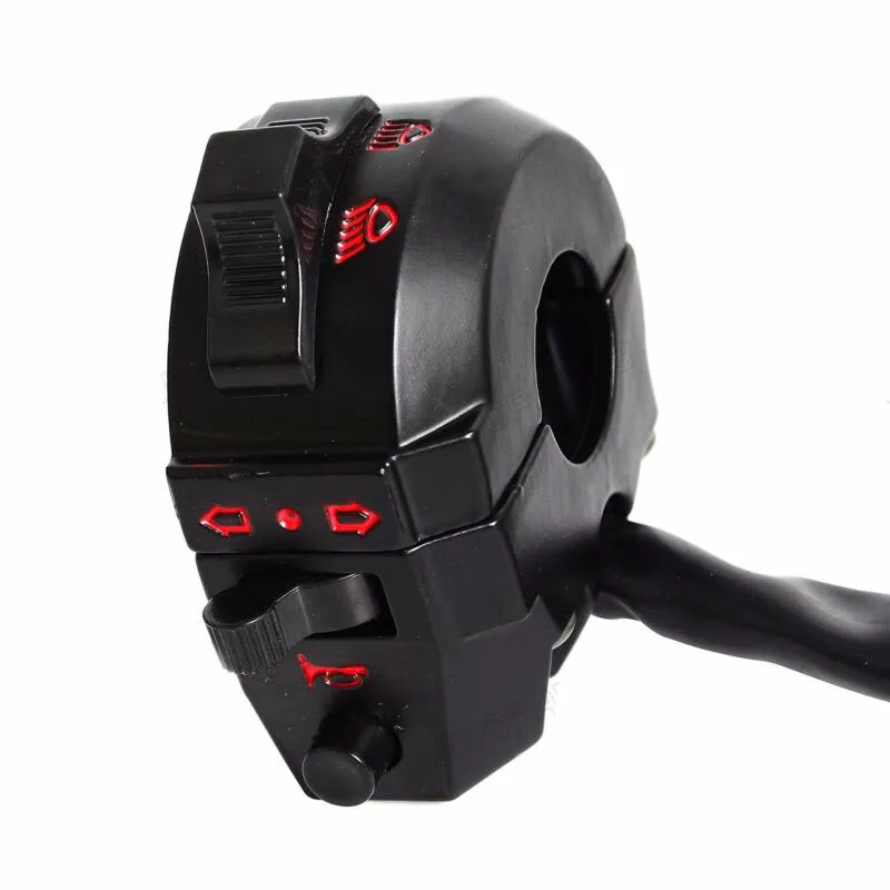 

1pc Motorcycle Switch 7/8" Handlebar Control Horn Turn Signal Light Hi/Lo Beam Left Switch For Honda Kawasaki Suzuki