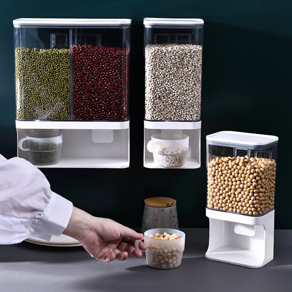 

Home Grains Storage Box Moisture-proof Sealed Jar Wall-mounted Storage Jar