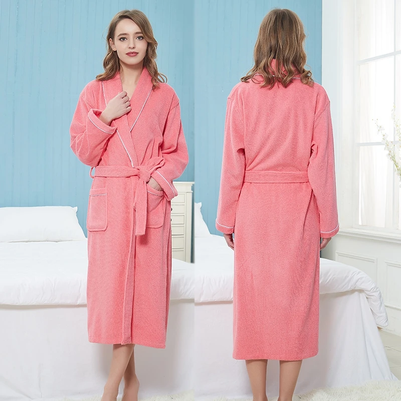 

Terry Cloth Mens Bath Robe Toweling Terry Robe 100% Cotton Lovers Hotel Robes Men and Women Robe Bathrobes Soft Sleeprobe
