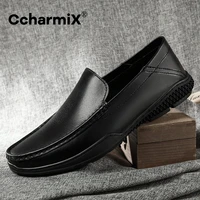 mens shoes mens high quality leather peas shoes business soft commuter shoes non slip wear resistant driving shoes loafers
