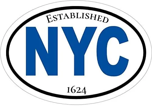 

Автомобильная наклейка овальная синяя Нью-Йорк виниловая наклейка-NYC наклейка на бампер-наклейка Нью-Йорк 12 см
