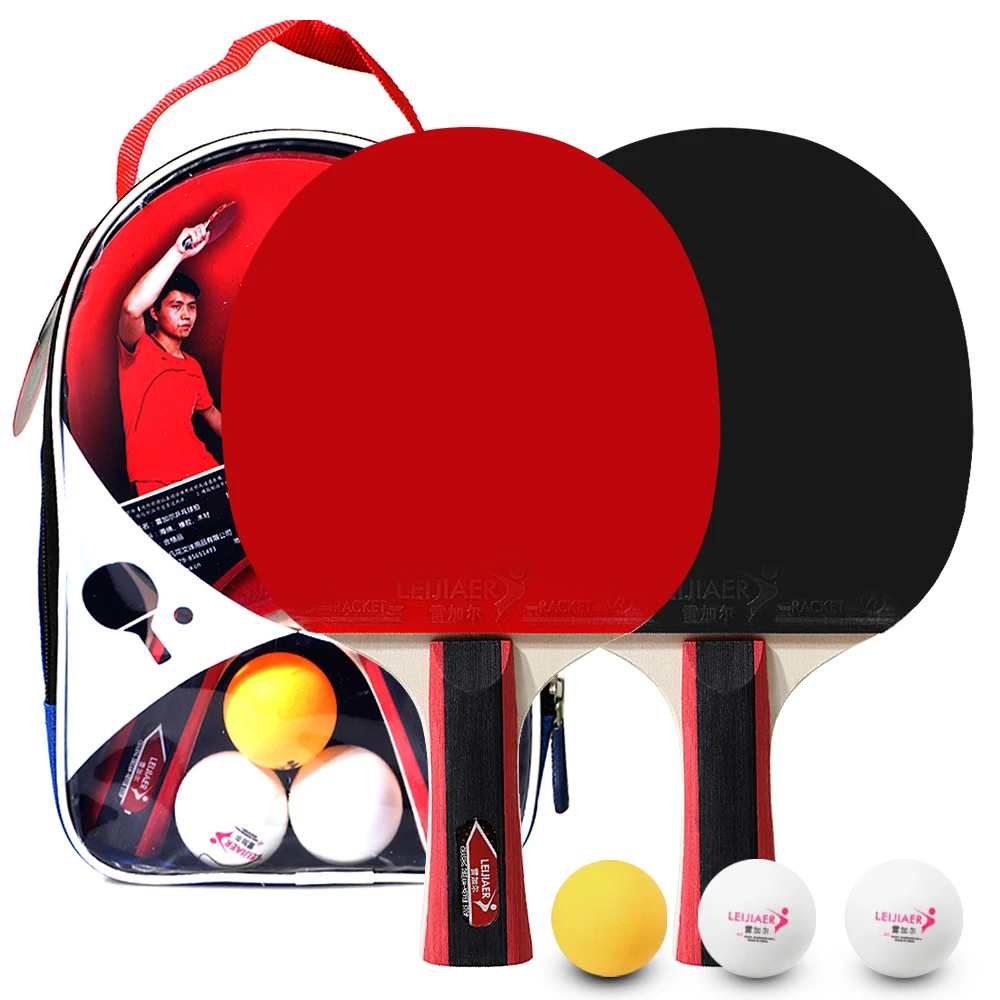 

Набор для настольного тенниса 2 игрока 2 ракетки для настольного тенниса и 3 мяча для пинг понга с чехлом