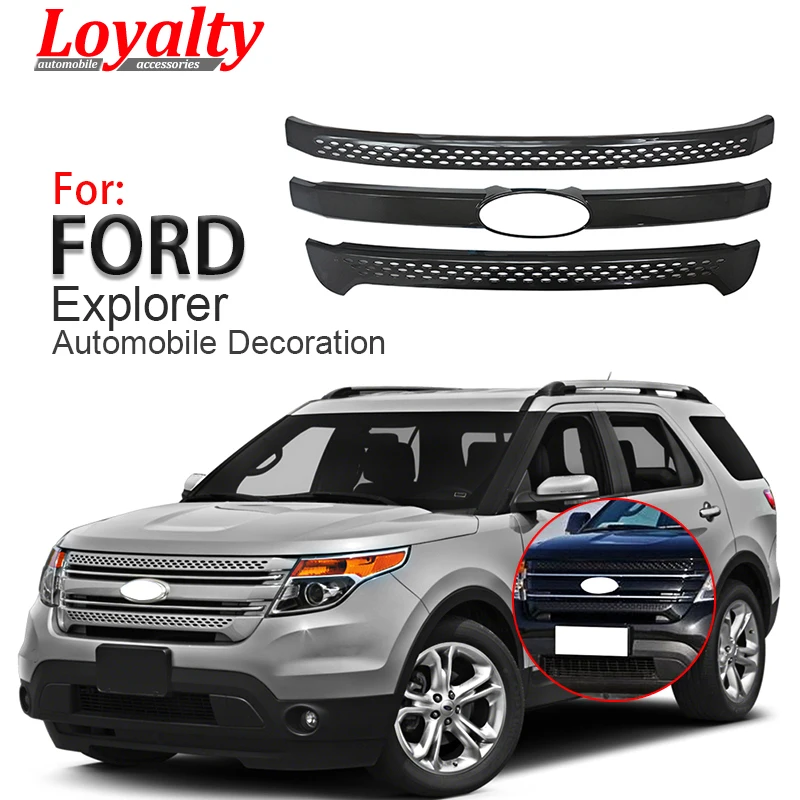 

For Ford Explorer Base/XLT/Limited 2011-2015 Front Engine Grille Cover Black Car Accessories Products