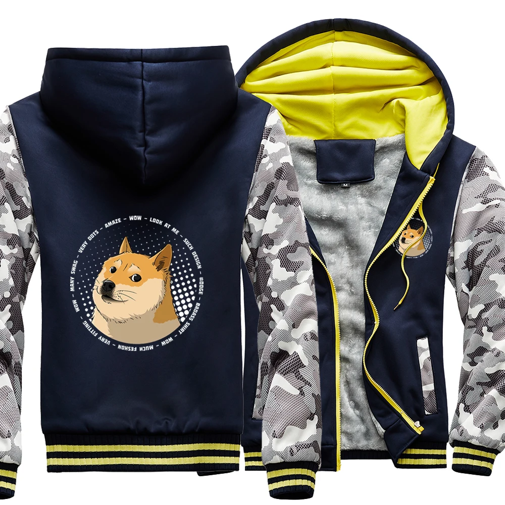 

Shiba Inu Anime Kawaii Amaze Swag Camo Raglan Thick Hoodies Winter Warm Printed Sweatshirts Coat Men Fitted Street Funny Jackets