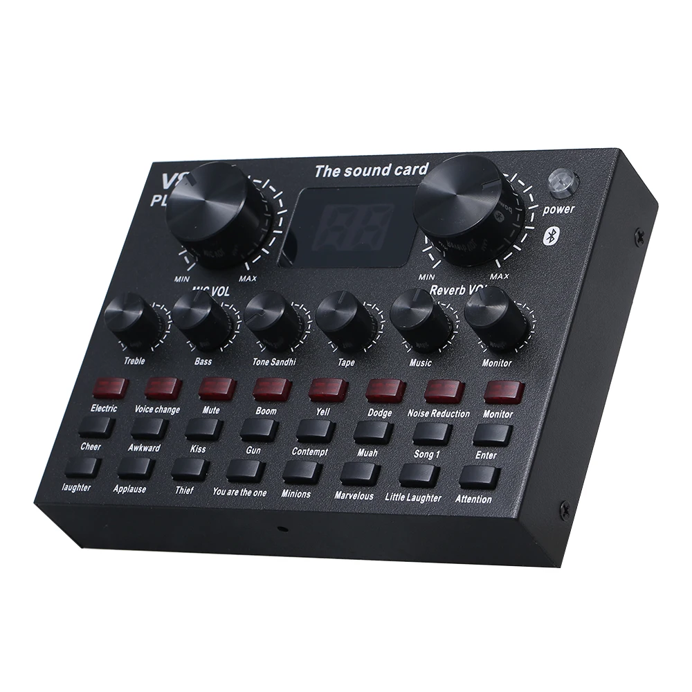 

V8 Plus живая звуковая карта с аудиокабелем USB кабель BT сопровождение звуковые эффекты универсальные для телефона компьютера