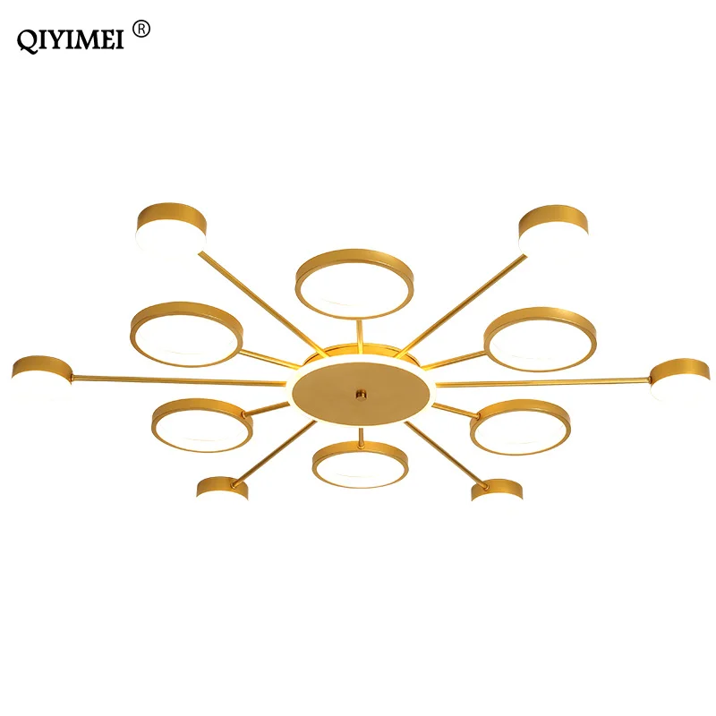 

Black LED Chandelier Lamp for Living Room Bedrom Lights Indoor Fixture Luminaria Lustres Gold Remote Control Lower Ceiling Home