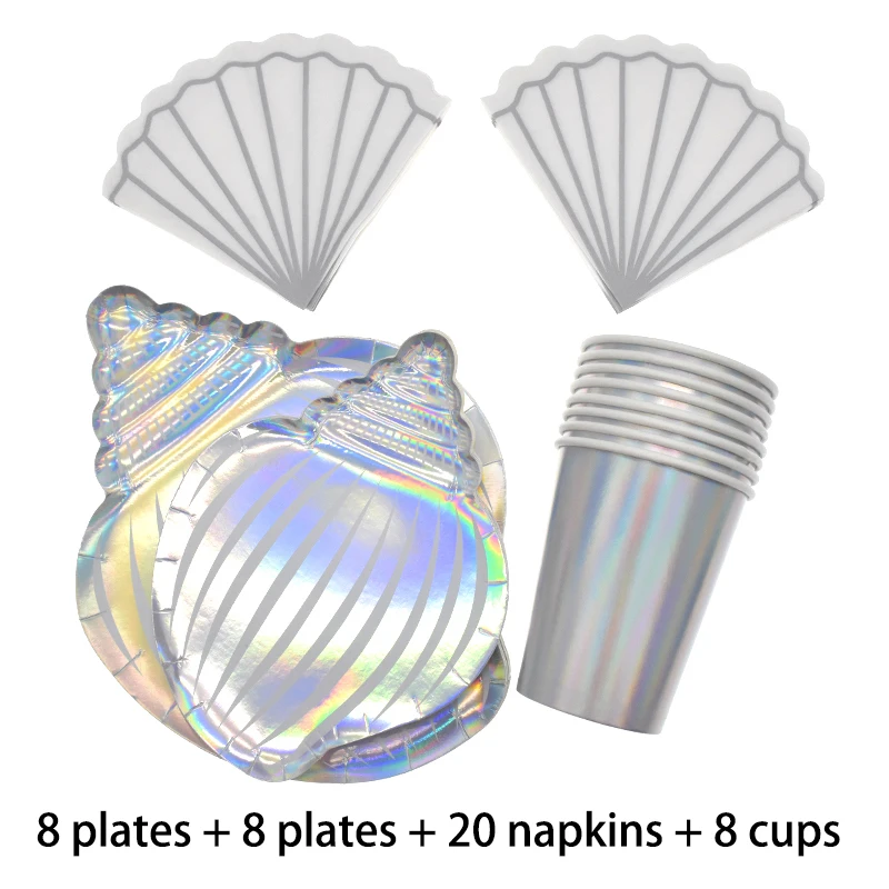 Русалки вечерние поставки мерцающий раскладушка десерт бумажные тарелки и