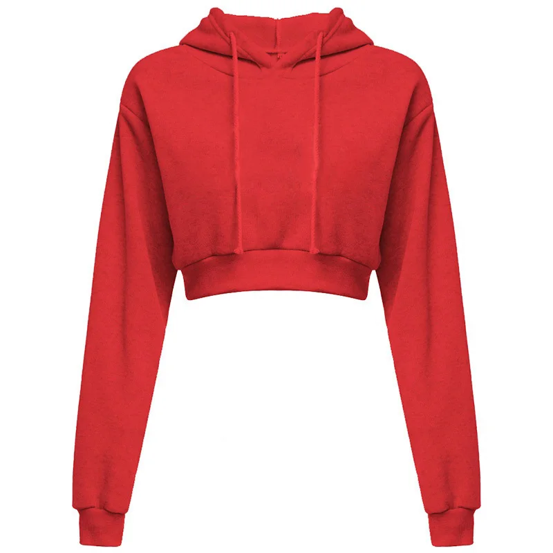 2021 толстовки женский Модный повседневный укороченный топ весенний с длинным