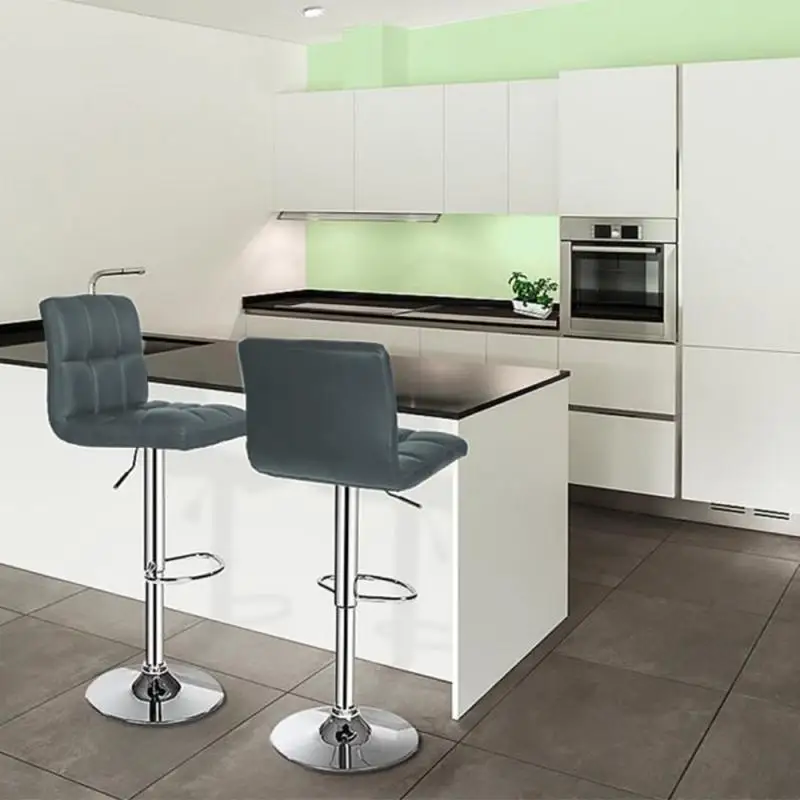2pcs Bar Chair Modern Fashion Soft PU Leather Barstool Swivel Adjustable High Stool Kitchen Living Room HWC | Мебель