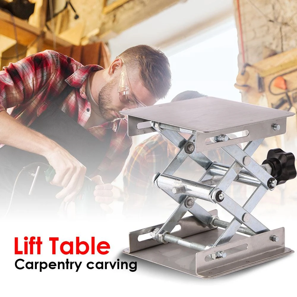 

Aluminum Lifter Router Plate Table Woodworking Machinery Laboratory Lifting Stand Manual Lift Platform Carpentry Tools Dropship